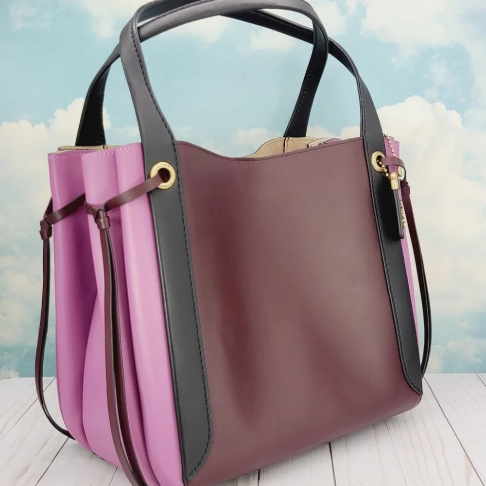 Coach 1941 Harmony Two-Tone Oxblood & Plum Leather Hobo